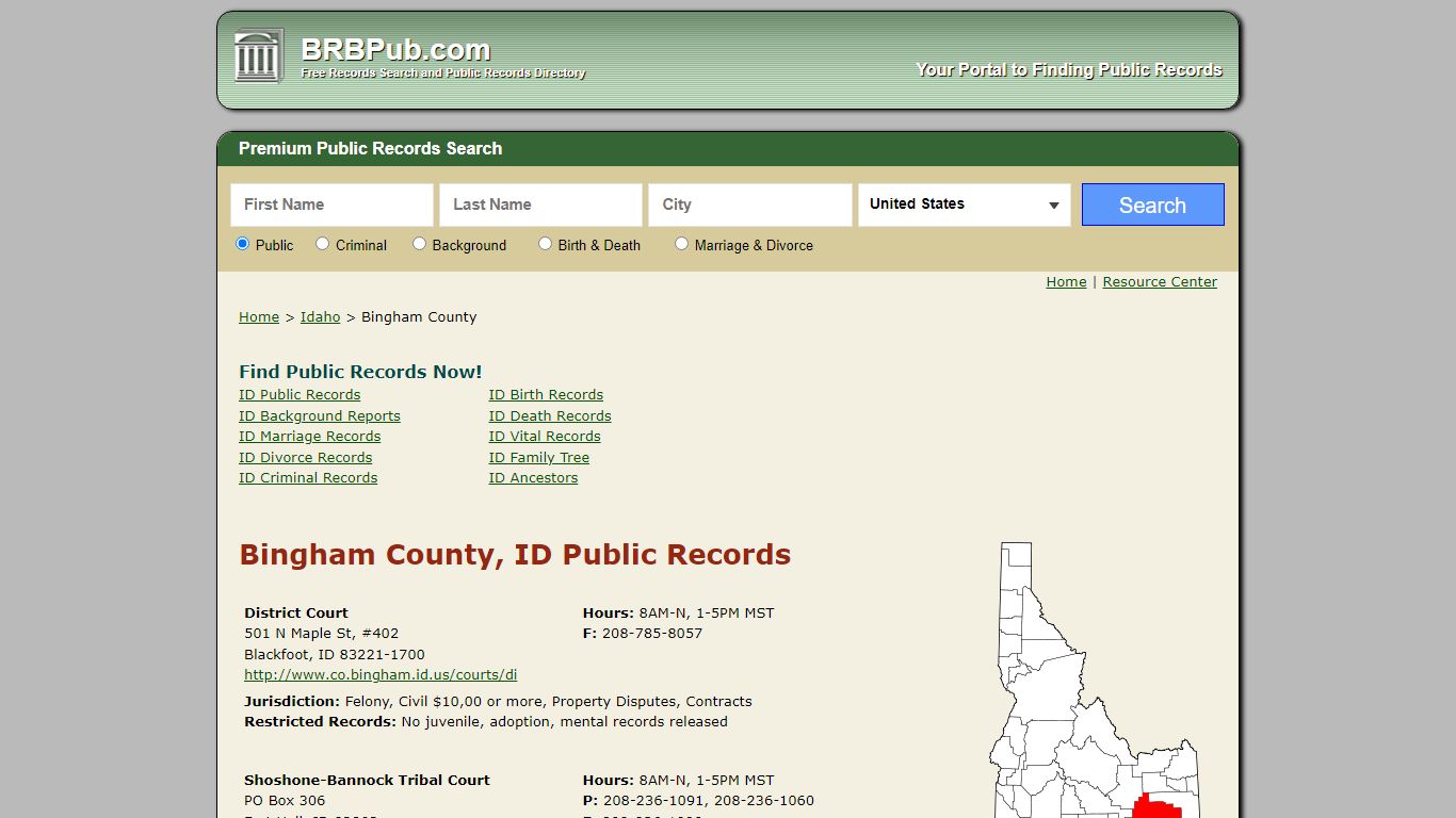 Bingham County Public Records | Search Idaho Government ...