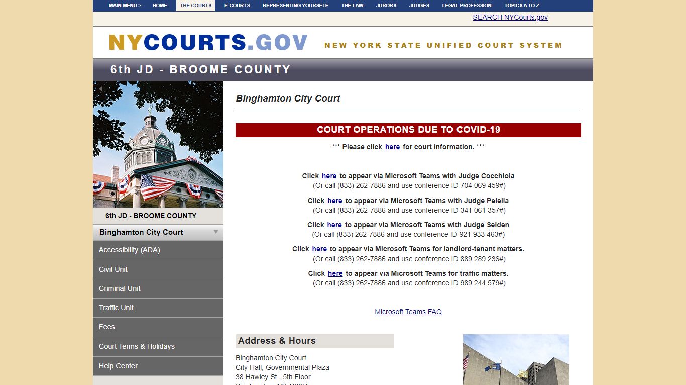 Binghamton City Court | NYCOURTS.GOV